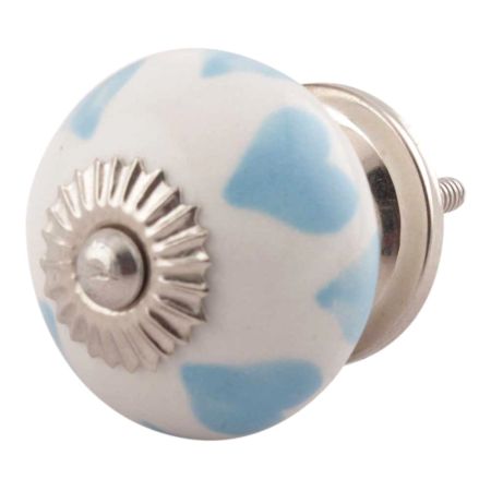 Turquoise Heart Ceramic Floral Cabinet Knobs Online